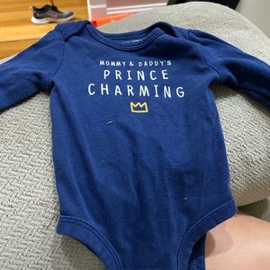 Blue long sleeve newborn onesie